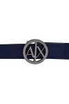 Armani Exchange Logo Rond réversible Ceinture, Bleu, 95 cm Femme