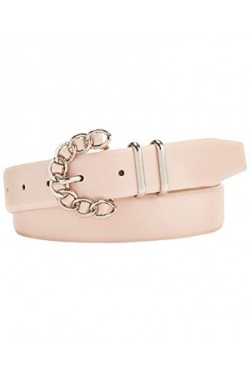 Steve Madden Womens Chain-Buckle Belt Light Pink, Large 