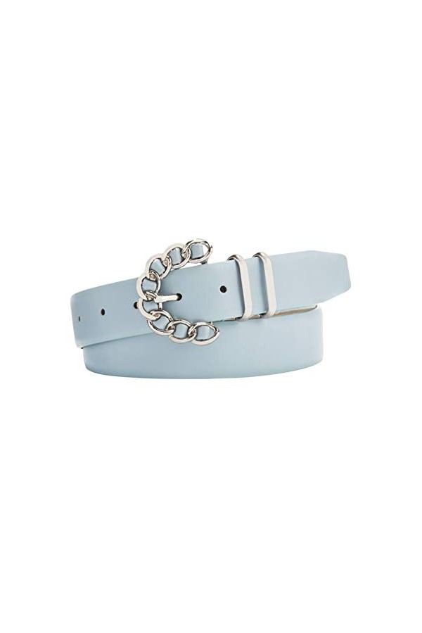 Steve Madden Womens Chain-Buckle Belt Pastel Blue, XL
