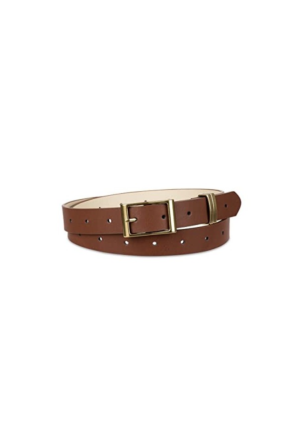Jessica Simpson Womens Adjustable Perforated Waist Belt with Holes Tan, Size Small 