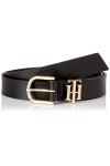 Tommy Hilfiger Ceinture Femme TH Lux 3.0 en Cuir, Noir Black , 85 cm