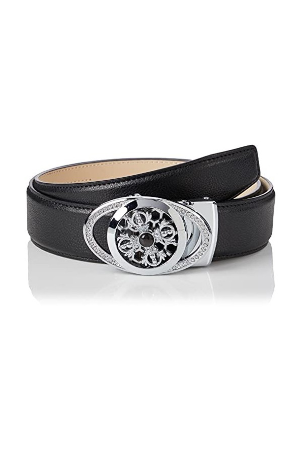 Anthoni Crown Ledergürtel Ceinture, Schwarz, 80 Femme