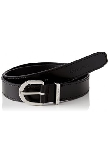 Calvin Klein Must Metal Loop RND Belt 25MM Ceintures, CK Black, 80 Femme