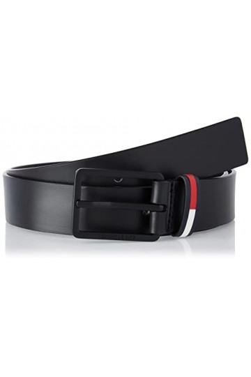 Tommy Jeans Ceinture Homme TJM Elevated Ceinture Cuir, Noir Black , 100