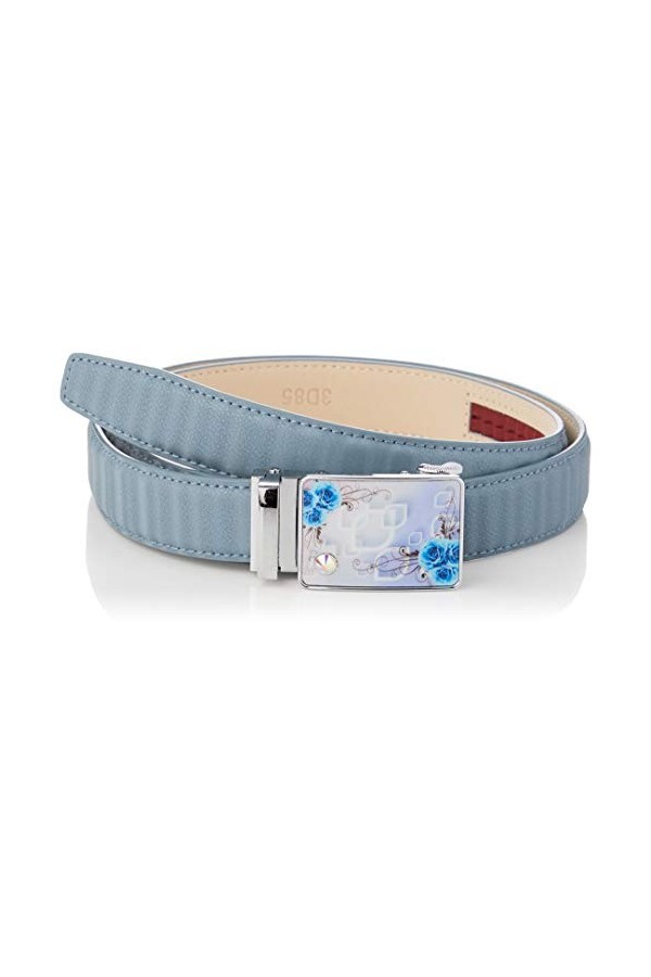 Anthoni Crown Ledergürtel Ceinture, Hell Blau, 100 Femme