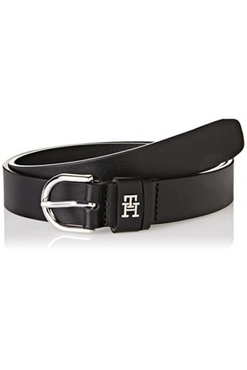 Tommy Hilfiger Ceinture Femme TH Timeless 2.5 Ceinture Cuir, Noir Black , 130