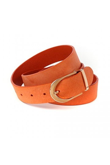 Anthoni Crown Ledergürtel Ceinture, Orange, 90 Femme