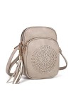 GLITZALL Sac à bandoulière petit sac à bandoulière avec poches multiples pour femme, Marron