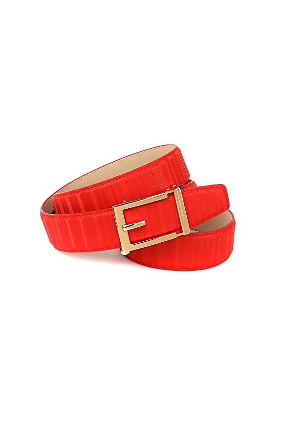 Anthoni Crown Ledergürtel Ceinture, Rouge, 85 cm Femme