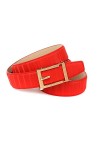 Anthoni Crown Ledergürtel Ceinture, Rouge, 85 cm Femme