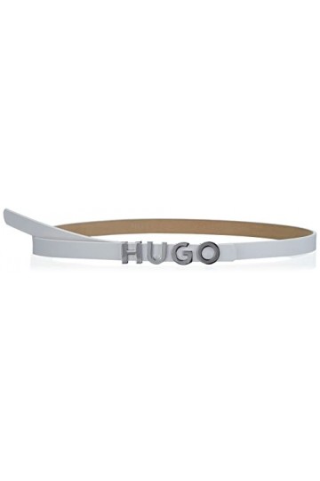 HUGO Zula Belt 1,5cm Ceinture, Blanc 100, 55 Femme