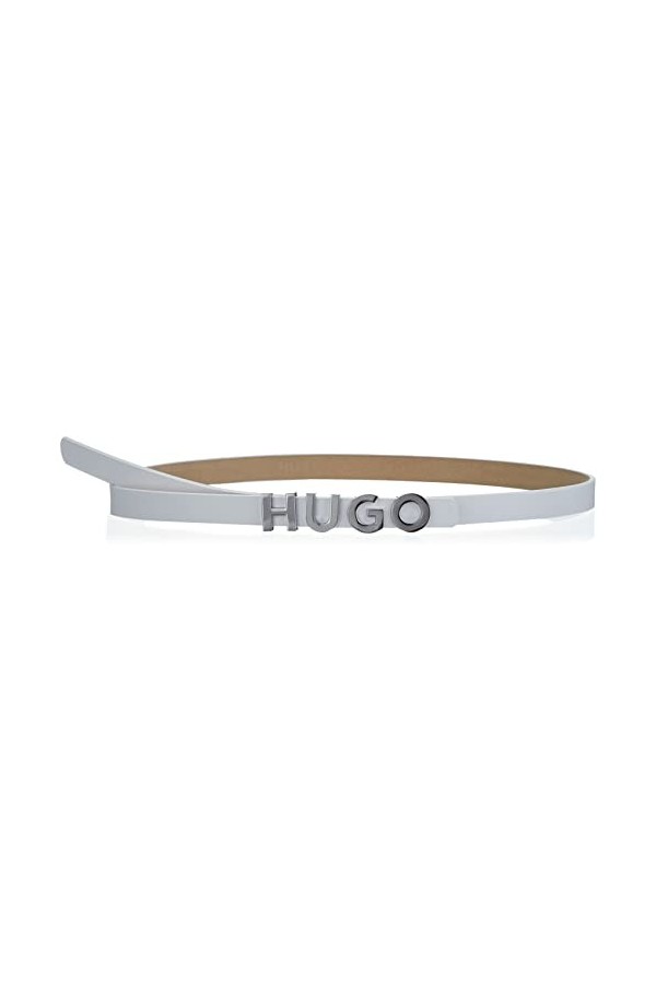 HUGO Zula Belt 1,5cm Ceinture, Blanc 100, 55 Femme