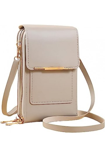 matago Sacoche en cuir antivol - Petit sac à bandoulière léger en similicuir pour téléphone portable, pour femmes, avec fenêt
