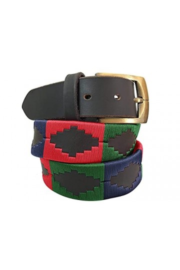 CARLOS DIAZ Ceinture Unisexe en Cuir Marron Premium Pour Hommes pour Femmes Polo de Créateur Brodé 100 cm / 40-42 Inches 