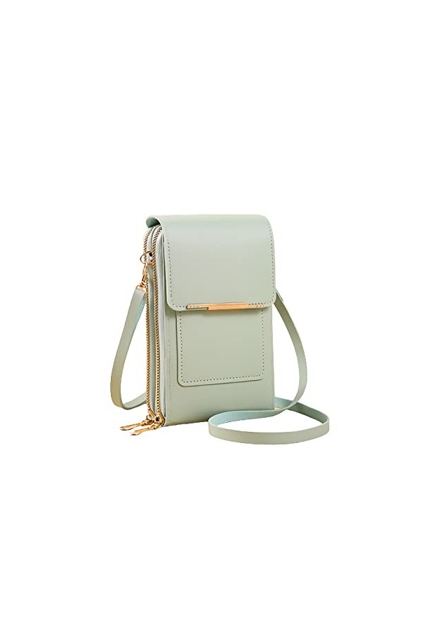 matago Sacoche en cuir antivol - Petit sac à bandoulière léger en similicuir pour téléphone portable, pour femmes, avec fenêt
