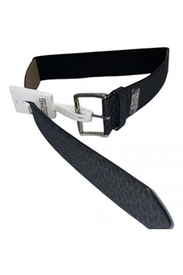 Michael Kors Ceinture extensible gris foncé avec Monogram et boucle argent L/XL Cadeau fête des mères, cadeau femme