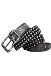 Yesbon Ceinture rivetée cloutée Punk Rock pour Hommes Femmes Ceinture réglable Vintage pour Jeans Pantalons Robes Mode Cuir P