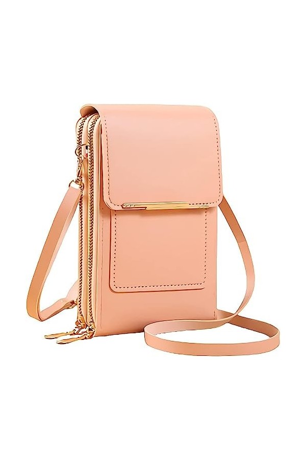 matago Sacoche en cuir antivol - Petit sac à bandoulière léger en similicuir pour téléphone portable, pour femmes, avec fenêt