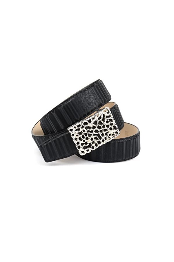 Anthoni Crown Ledergürtel Ceinture, Schwarz, 90 Femme