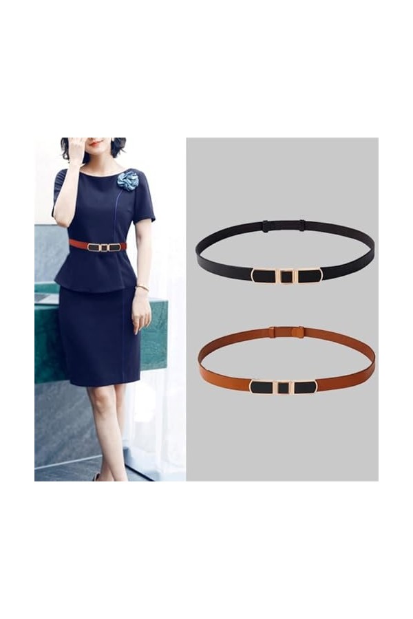 SAAKO Ceintures de taille pour femmes ceintures minces réglables jupe jean ceinture en cuir ceinture classique de mode ceintu