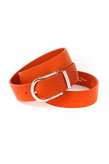 Anthoni Crown Ledergürtel Ceinture, Orange, 90 Femme