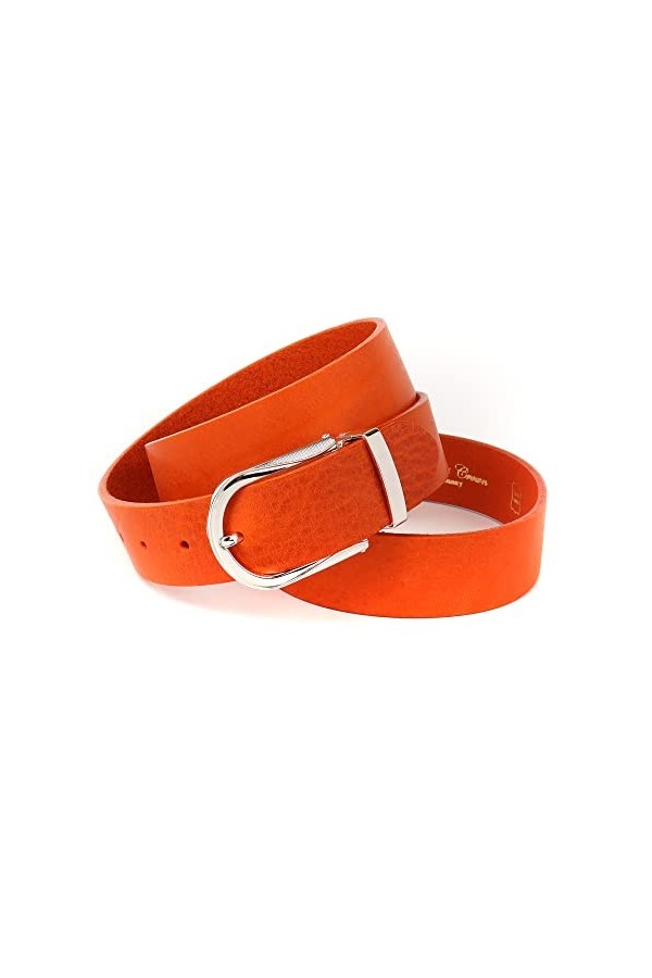 Anthoni Crown Ledergürtel Ceinture, Orange, 90 Femme