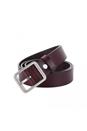 Ceinture en cuir véritable à boucle carrée for femmes Ceinture en jean à boucle ardillon vintage simple for femmes Size : 46