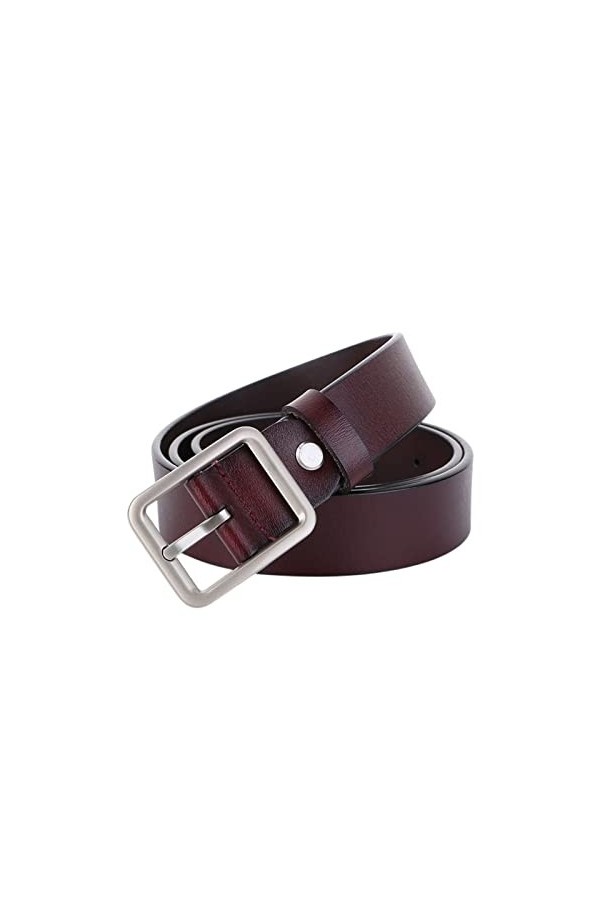 Ceinture en cuir véritable à boucle carrée for femmes Ceinture en jean à boucle ardillon vintage simple for femmes Size : 46