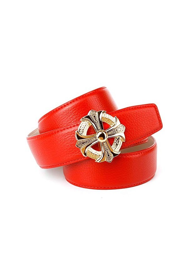 Anthoni Crown Ledergürtel Ceinture, Rot, 100 Femme