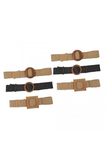 Adorainbow 6 Pcs Fille Pantalon Stretch Pour Tissé Taille Avec Accessoires Tressé Robe Ceinture Imitation Paille Élastique Bo