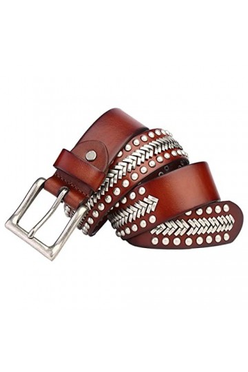 Ceinture de Cow-Boy Hip-hop cloutée Rock pour vêtements en Jean Vintage Punk Ceinture en Cuir Gothique Ceintures Nightclub Ra