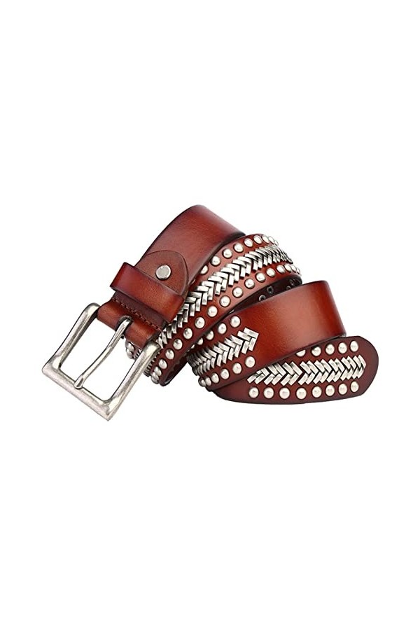 Ceinture de Cow-Boy Hip-hop cloutée Rock pour vêtements en Jean Vintage Punk Ceinture en Cuir Gothique Ceintures Nightclub Ra