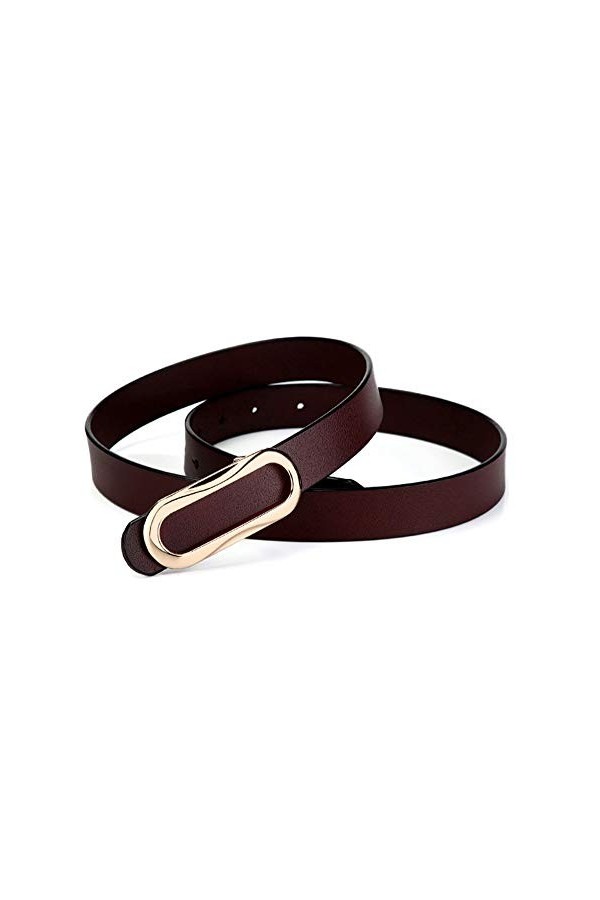 N /A KAIXINDDDD Ceinture Dames Pur Peau De Vache Noir Mode Simple Ceinture Sauvage Femelle Fine Ceinture en Cuir Décoration e
