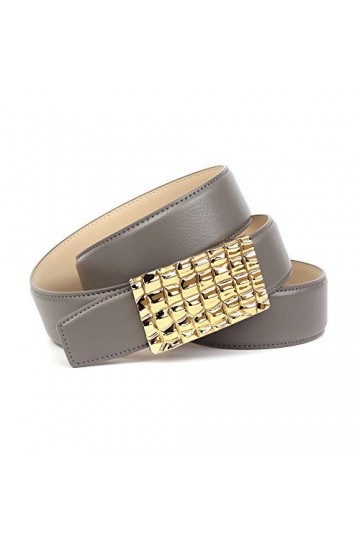 Anthoni Crown Ledergürtel Ceinture, Grau, 90 Femme