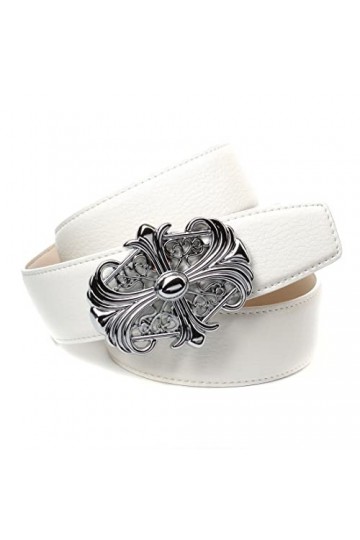 Anthoni Crown Ledergürtel Ceinture, Weiß, 95 Femme