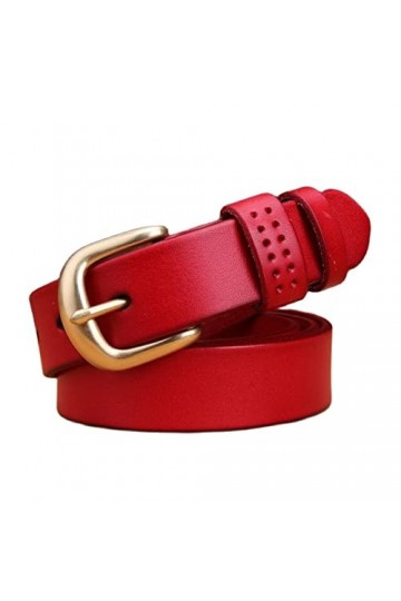 YENEVA Ceinture for Femme Cuir Véritable Grain Véritable Camel Cowgirl Rouge Camel Mode Size : 36inch/90cm, Color : Coffee1 