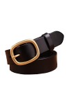 YENEVA Ceinture for Femme Cuir Véritable Grain Véritable Camel Cowgirl Rouge Camel Mode Size : 36inch/90cm, Color : Coffee1 