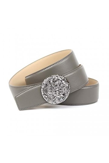 Anthoni Crown Ledergürtel Ceinture, Grau, 100 Femme