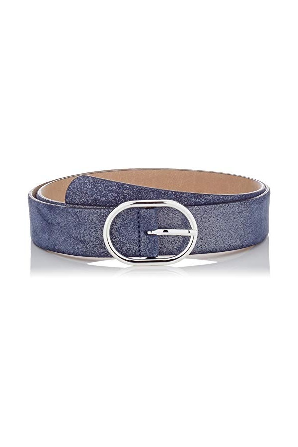 BRAX Style Veloursledergürtel mit Schimmer Ceinture, Bleu Indigo , 85 cm Femme