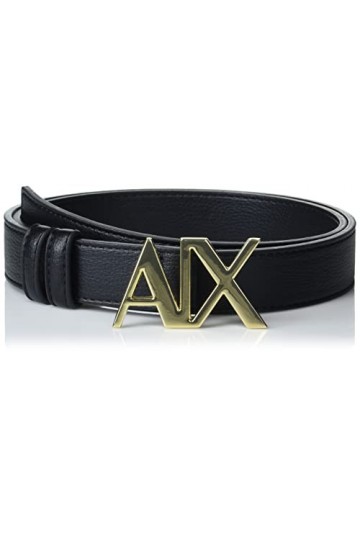 Armani Exchange Boucle avec Logo Ceinture, Noir, XL Femme