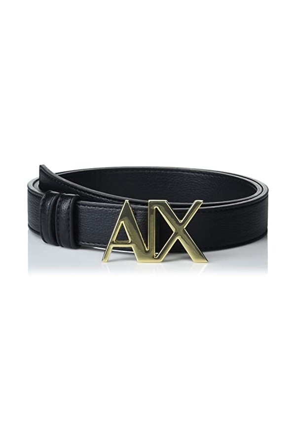 Armani Exchange Boucle avec Logo Ceinture, Noir, XL Femme