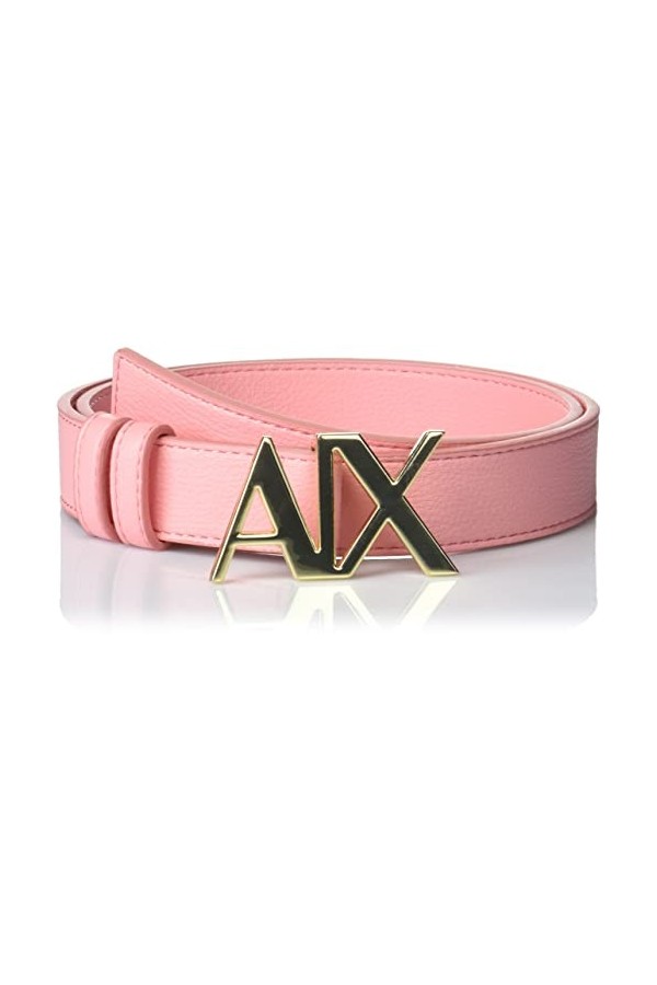 Armani Exchange Boucle avec Logo Ceinture, Noir, XL Femme