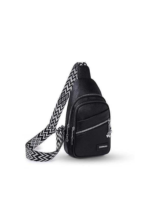 BOFULA Sac Banane Sacoche Bandoulière Femme, PU Cuir Imperméable Sac de Ceinture Multifonctionnel pour Loisir/Voyage/Sports/R