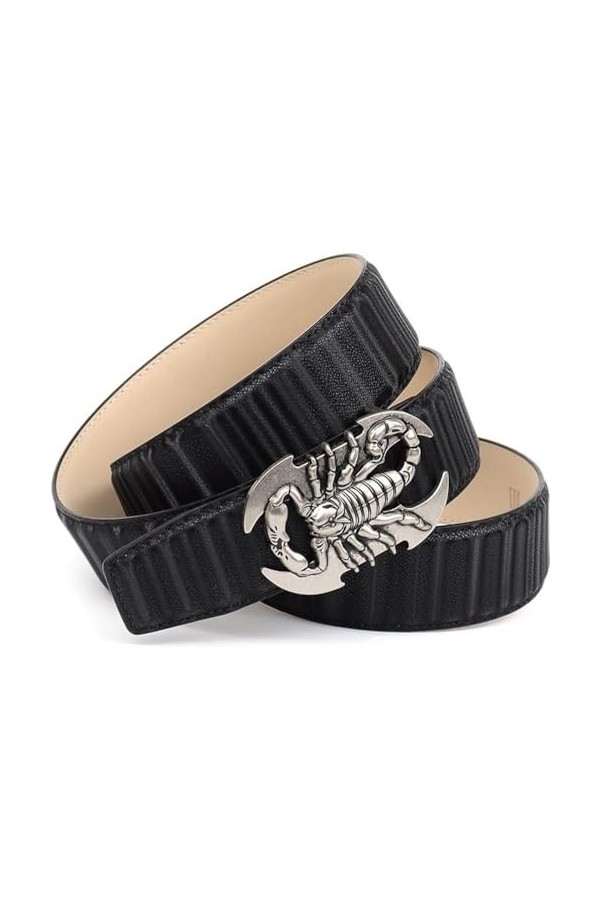 Anthoni Crown Ledergürtel Ceinture, Schwarz, 90 Femme