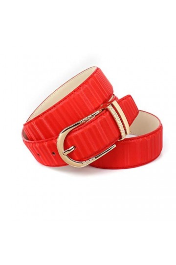 Anthoni Crown Ledergürtel Ceinture, Rouge, 95 cm Femme
