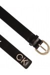 Calvin Klein RE-Lock RND BCKL BLT W/Tip 25MM Ceintures, CK Black, 80 Femme