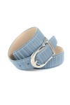 Anthoni Crown Ledergürtel Ceinture, Bleu Ciel, 85 cm Femme