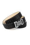 Anthoni Crown Ledergürtel Ceinture, Noir, 110 cm Femme