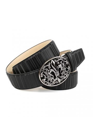 Anthoni Crown Ledergürtel Ceinture, Schwarz, 105 Femme