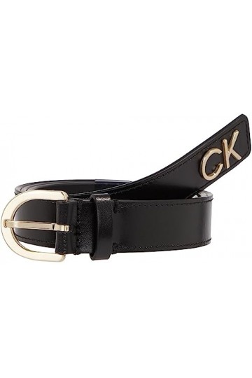 Calvin Klein RE-Lock RND BCKL BLT W/Tip 25MM Ceintures, CK Black, 80 Femme